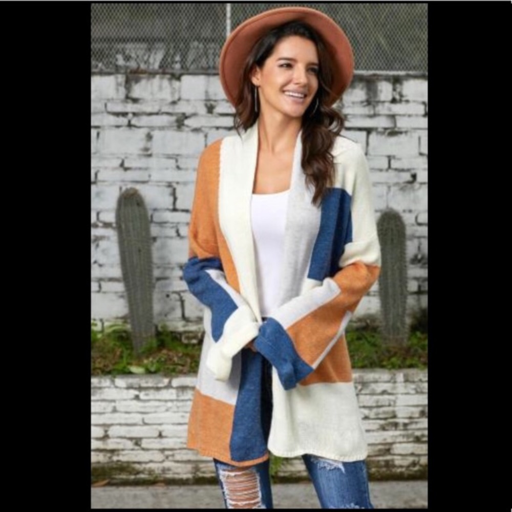 💙 Color block cardigan 🧡